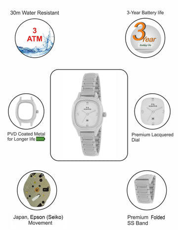 Maxima E-CO Women Silver Dial Analogue Watch - 39993CMLI